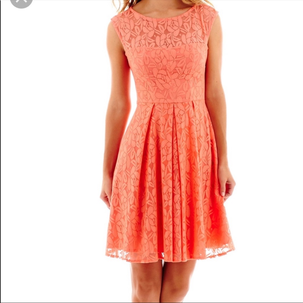 Peach lace dress
